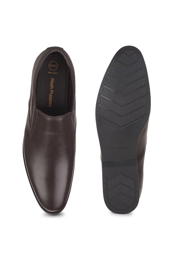 Hush Puppies - Hus Puppies Mens Shoe Alpha Slipon E 24 8554050_Brown_UK8 - Image 1