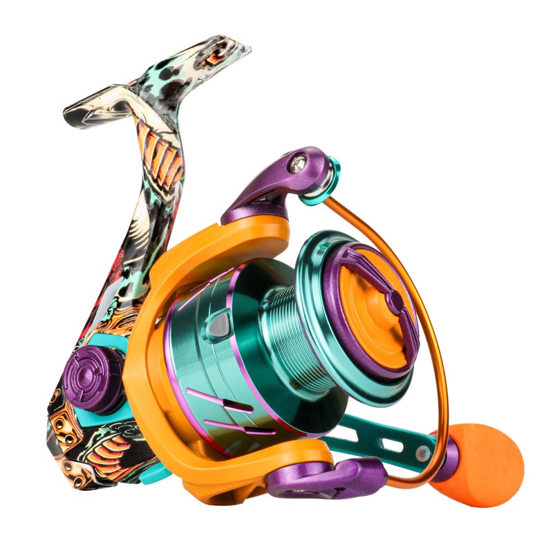 RUNCL Spinning Reel Billings 521 Gear Ratio Max Drag 2205 LB Lightweight Interchangeable LeftRight Hand Ideal for Freshwater Saltwater 2000 - Image 2