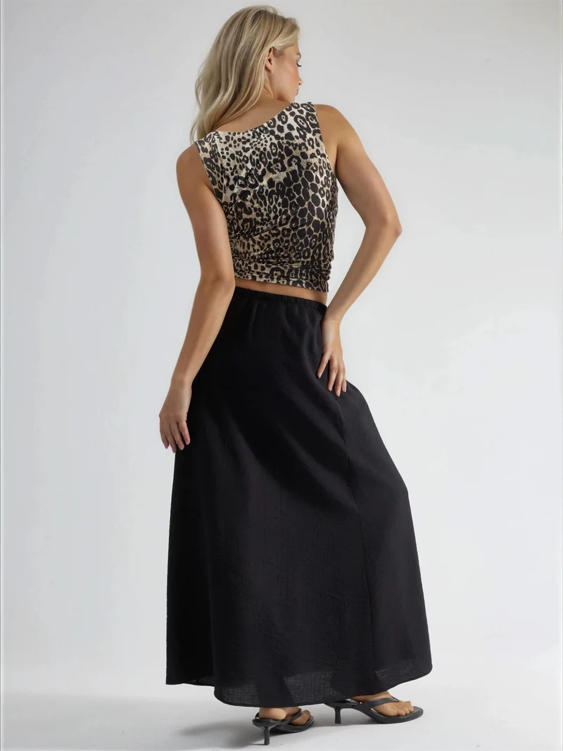 بوسيم BUSEM High Waist A-Line Maxi Skirt