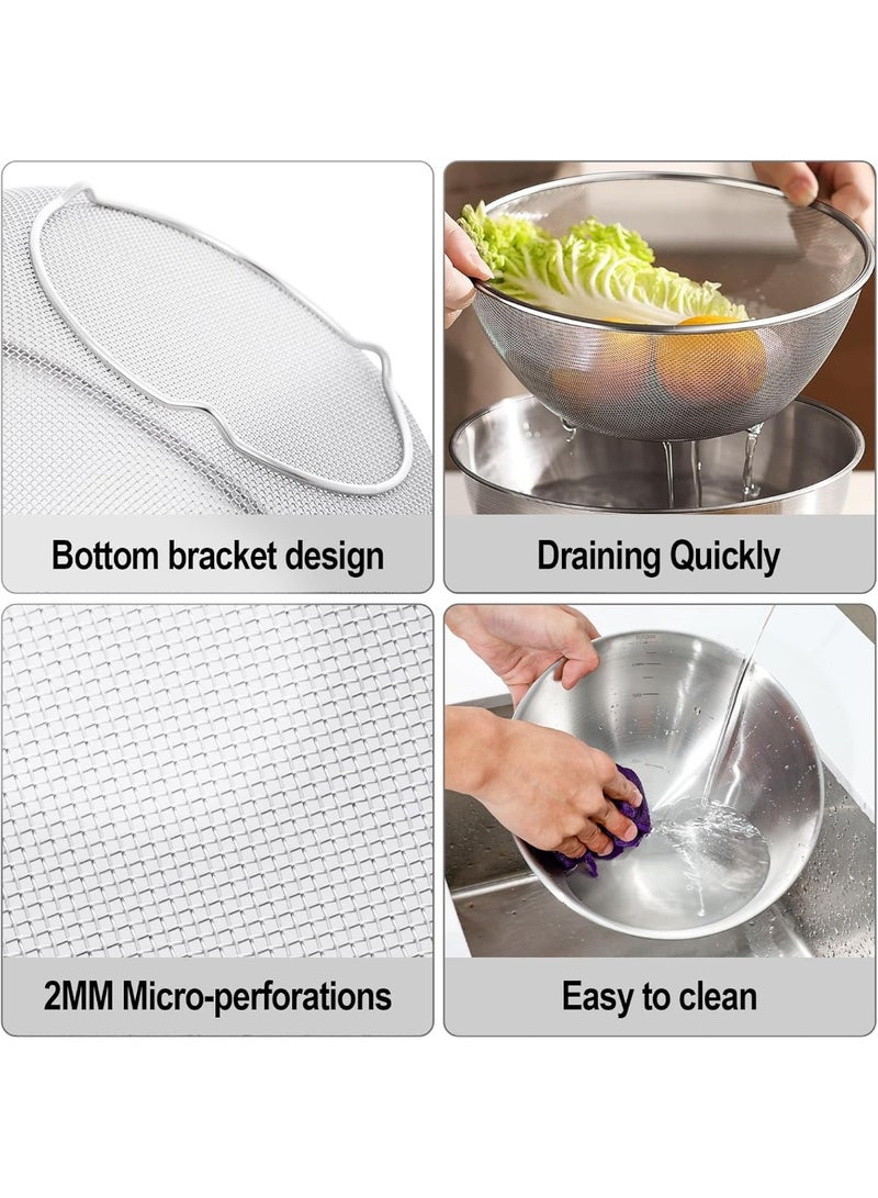 KINGMAZI 4 Pcs Stainless Steel Mixing Bowls with Strainer, Perfect for Your Kitchen Needs Like Cooking Baking and Making Salads - Image 3