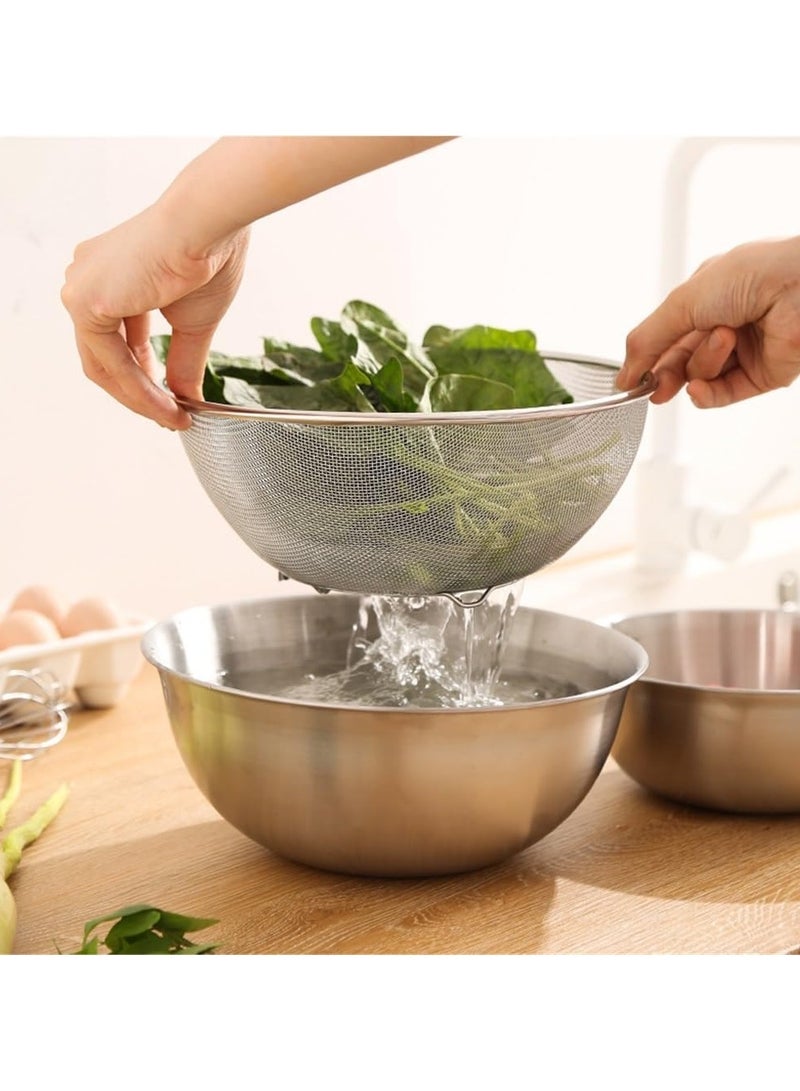 KINGMAZI 4 Pcs Stainless Steel Mixing Bowls with Strainer, Perfect for Your Kitchen Needs Like Cooking Baking and Making Salads - Image 5