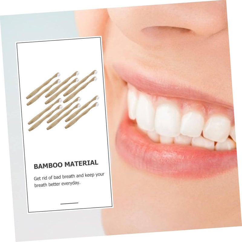 Bamboo Tongue Cleaner Scraper 12 Pack Natural Oral Care Fresh Breath Adults - Image 4