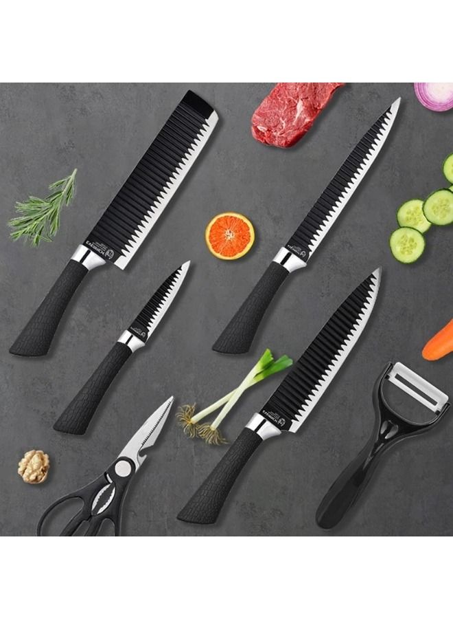 Stainless Steel Knife Set With Chef Peeler And Scissor 6 Pieces  - Image 5
