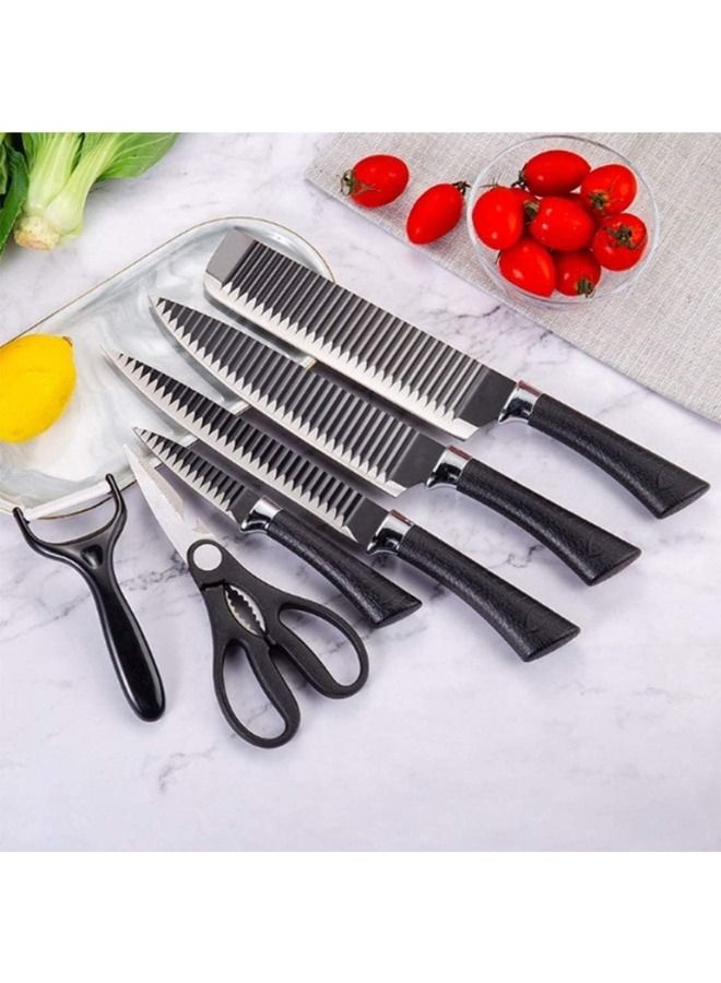 Stainless Steel Knife Set With Chef Peeler And Scissor 6 Pieces  - Image 4