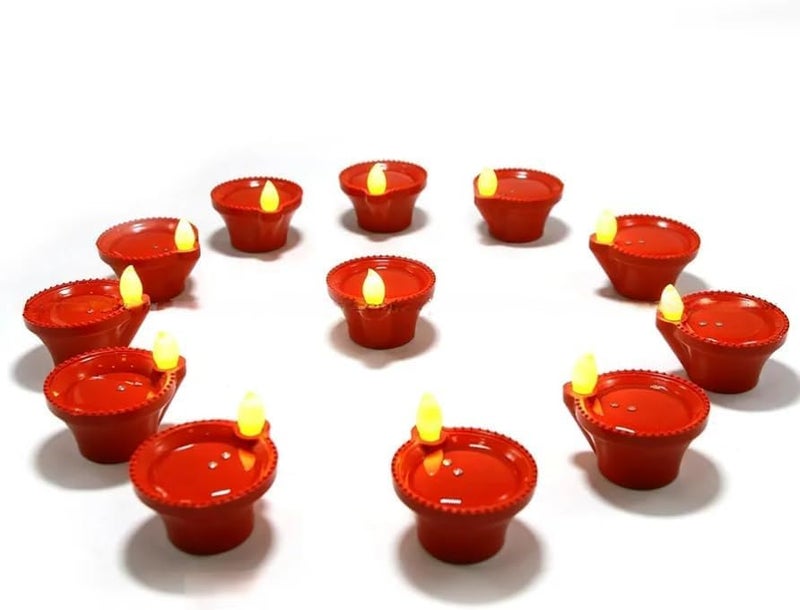 Prokart ProKart Premium Electric Flameless Smokeless LED Diya Lights LED Candles for Home Decor Diwali Festivals Decoration New Year Christmas Festive Sensor Diya Pack of 12  - Image 2