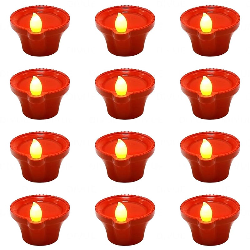 Prokart ProKart Premium Electric Flameless Smokeless LED Diya Lights LED Candles for Home Decor Diwali Festivals Decoration New Year Christmas Festive Sensor Diya Pack of 12  - Image 1