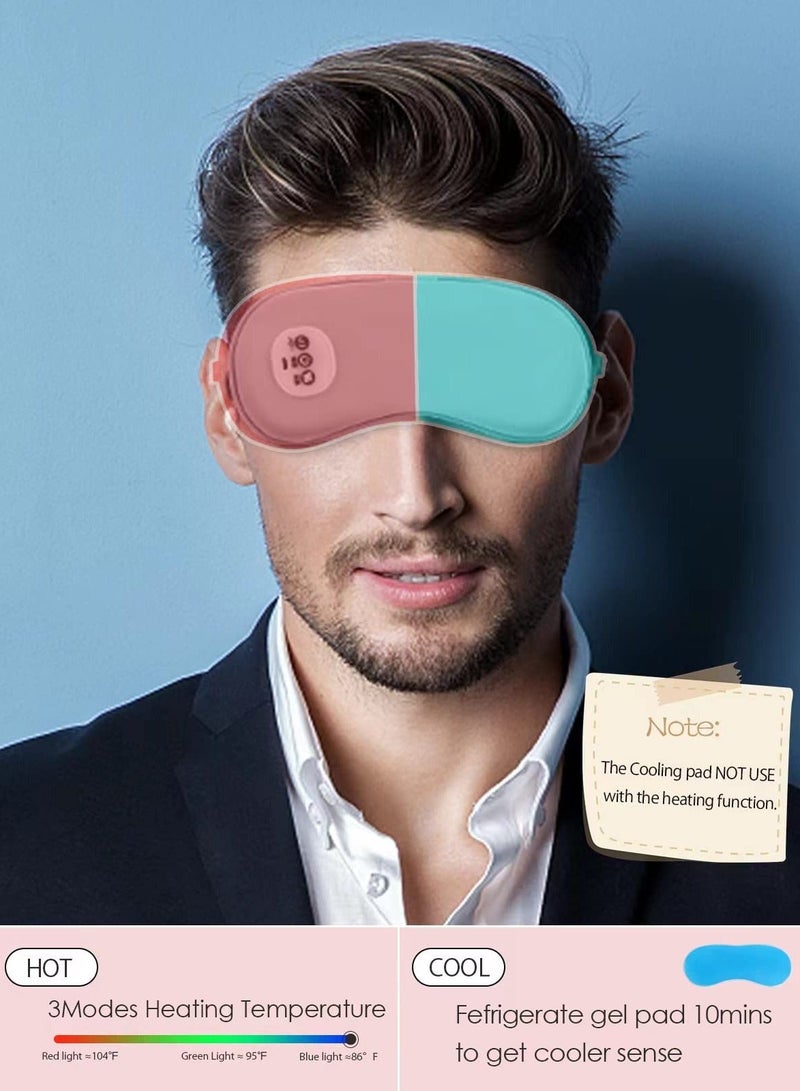 Wireless Heated Eye Massager with Cooling Eye Pad 3 in 1 Vibrating Heating Sleeping Mask Comfortable and breathable Three Modes Electric Eye Mask for Dry Eyes Travel Stress Relief Grey - Image 5