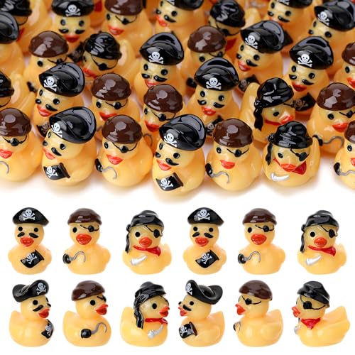GGSTDDUP 60pcs Mini Resin Pirate Ducks Tiny Pirate Toy Figurines Novelty Pirate Party Favors Gift Decoration 3 Styles - Image 1