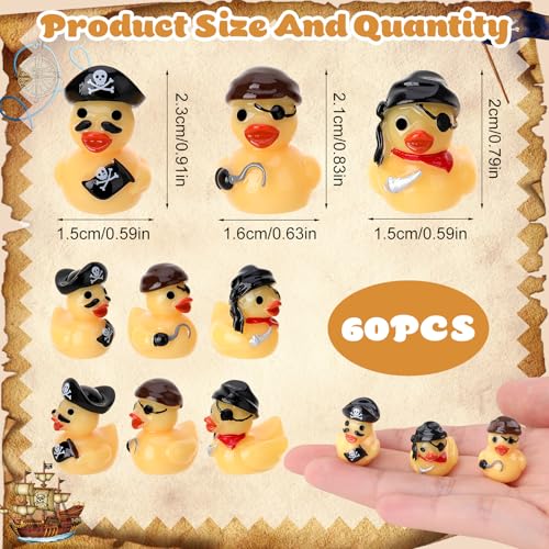 GGSTDDUP 60pcs Mini Resin Pirate Ducks Tiny Pirate Toy Figurines Novelty Pirate Party Favors Gift Decoration 3 Styles - Image 5