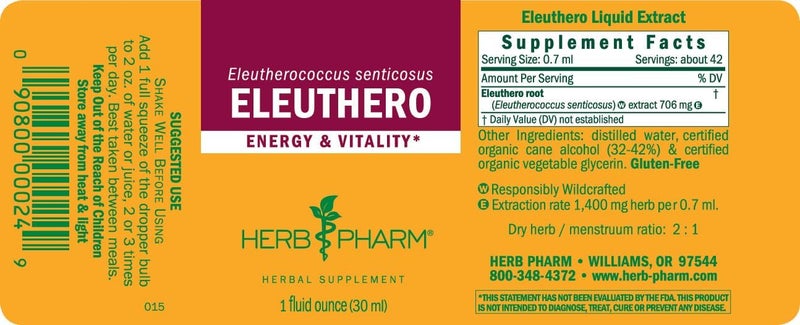 Herb Pharm Eleuthero Siberian Ginseng Extract - Liquid Herbal Supplement for Energy & Vitality, 1 oz - Image 5