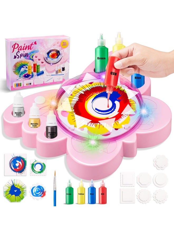 دي إم جي تك مجموعة آلة فن الرسم بالدوران للأطفال، أعمال فنية وصناعات يدوية للأطفال من عمر 4 إلى 8 سنوات، مجموعات ألعاب دوّارة رائعة للرسم مع الألوان، لوحات الفن والأفرشاة، هدايا عيد الميلاد للبنين والبنات من عمر 6 إلى 12 سنة - Image 1