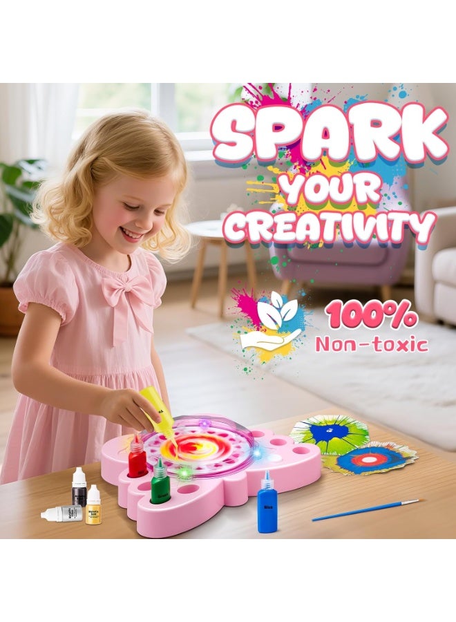 دي إم جي تك مجموعة آلة فن الرسم بالدوران للأطفال، أعمال فنية وصناعات يدوية للأطفال من عمر 4 إلى 8 سنوات، مجموعات ألعاب دوّارة رائعة للرسم مع الألوان، لوحات الفن والأفرشاة، هدايا عيد الميلاد للبنين والبنات من عمر 6 إلى 12 سنة - Image 2