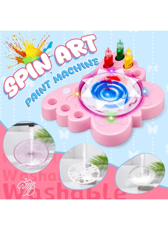 دي إم جي تك مجموعة آلة فن الرسم بالدوران للأطفال، أعمال فنية وصناعات يدوية للأطفال من عمر 4 إلى 8 سنوات، مجموعات ألعاب دوّارة رائعة للرسم مع الألوان، لوحات الفن والأفرشاة، هدايا عيد الميلاد للبنين والبنات من عمر 6 إلى 12 سنة - Image 3