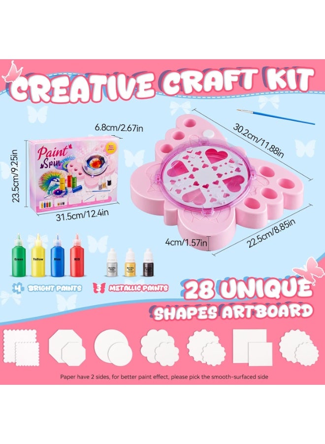 دي إم جي تك مجموعة آلة فن الرسم بالدوران للأطفال، أعمال فنية وصناعات يدوية للأطفال من عمر 4 إلى 8 سنوات، مجموعات ألعاب دوّارة رائعة للرسم مع الألوان، لوحات الفن والأفرشاة، هدايا عيد الميلاد للبنين والبنات من عمر 6 إلى 12 سنة - Image 4