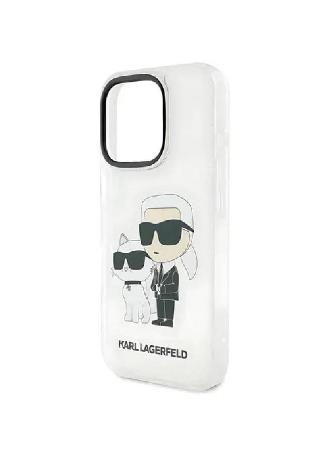 Karl Lagerfeld - Karl Lagerfeld IML Glossy Hard Case with Karl & Chouette NFT Logo Drop Protection, Easy Snap-On - Clear - Image 1