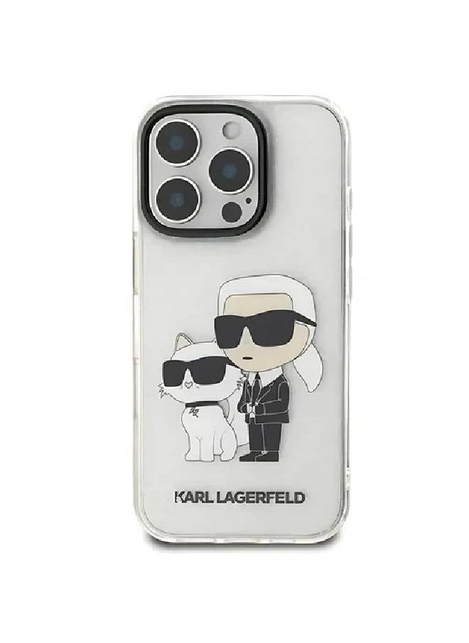 Karl Lagerfeld - Karl Lagerfeld IML Glossy Hard Case with Karl & Chouette NFT Logo Drop Protection, Easy Snap-On - Clear - Image 1