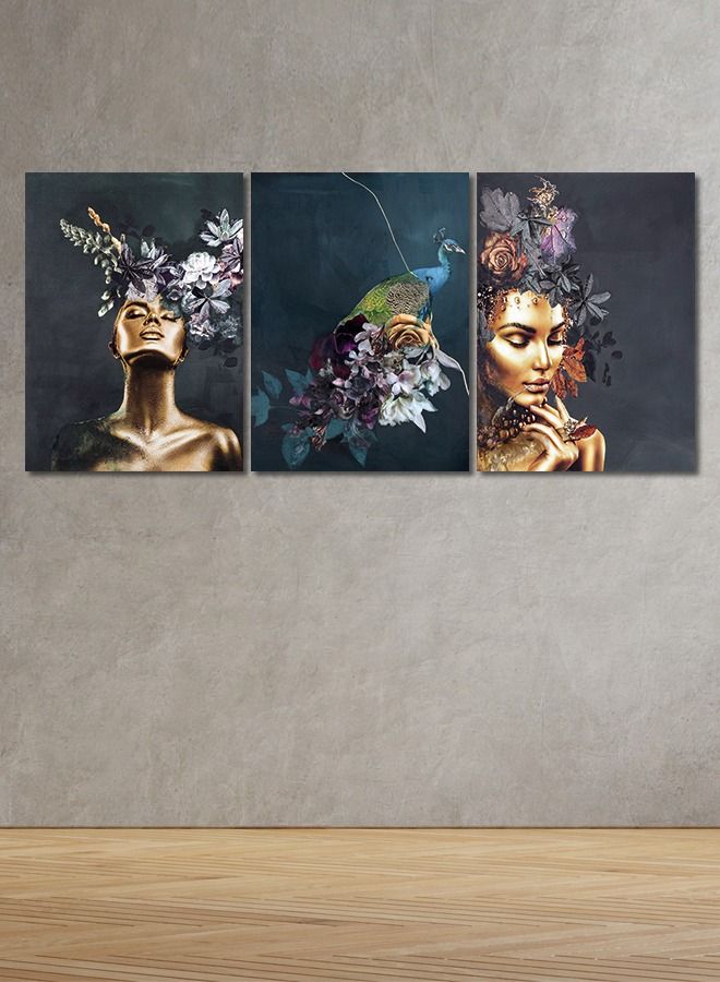Marktna Decorative Wall Art Painting With a Women Design,3 Pieces, Size 120x60cm - Image 1