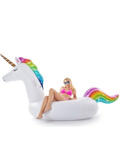 Jasonwell Giant Inflatable Unicorn Pool Float Floatie Ride On With Fast Valves Large Rideable Blow Up Summer Beach Swimming Pool Party Lounge Raft Decorations Toys Kids Adults  - Image 4