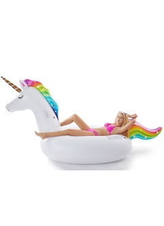Jasonwell Giant Inflatable Unicorn Pool Float Floatie Ride On With Fast Valves Large Rideable Blow Up Summer Beach Swimming Pool Party Lounge Raft Decorations Toys Kids Adults  - Image 3