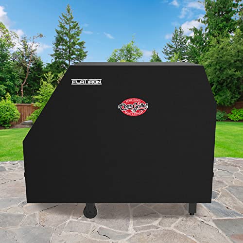 Char-Griller 8355 Flat Iron 3 Burner Outdoor Gas Griddle Grill Cover, Black - Image 2