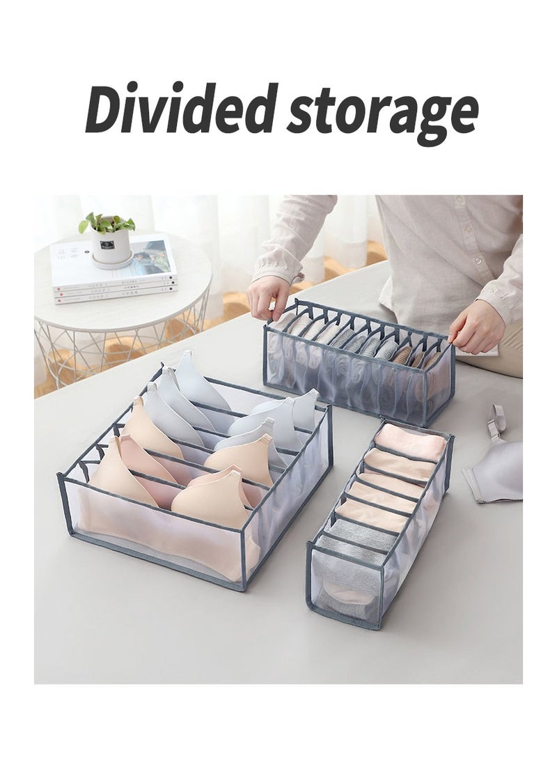 BEIRUI Underwear Drawer Organizer, Bra Storage, Underwear Storage Box, 3 Pieces Set of Large Capacity Foldable Closet Drawer for Clothing Underwear Bras Socks, Compartment Storage Boxes - Image 4