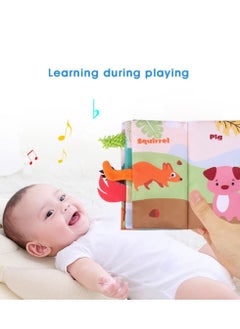 نيبمينينت Soft Baby Book for Babies 0-3-6-12 Months, Interactive 3D Cloth Books, Newborn Toys Gifts Car Seat Hanging Crinkle Tail Present  - Image 5