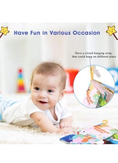 نيبمينينت Soft Baby Book for Babies 0-3-6-12 Months, Interactive 3D Cloth Books, Newborn Toys Gifts Car Seat Hanging Crinkle Tail Present  - Image 3