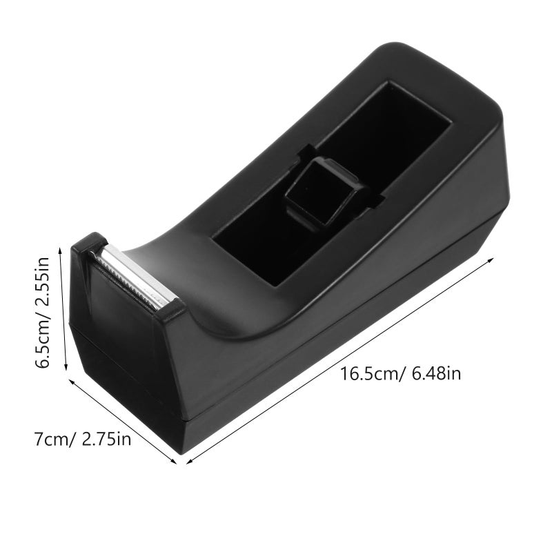 Weighted Desktop Tape Dispenser With Nonskid Base And Cutter Black 152x49x64mm - Image 3