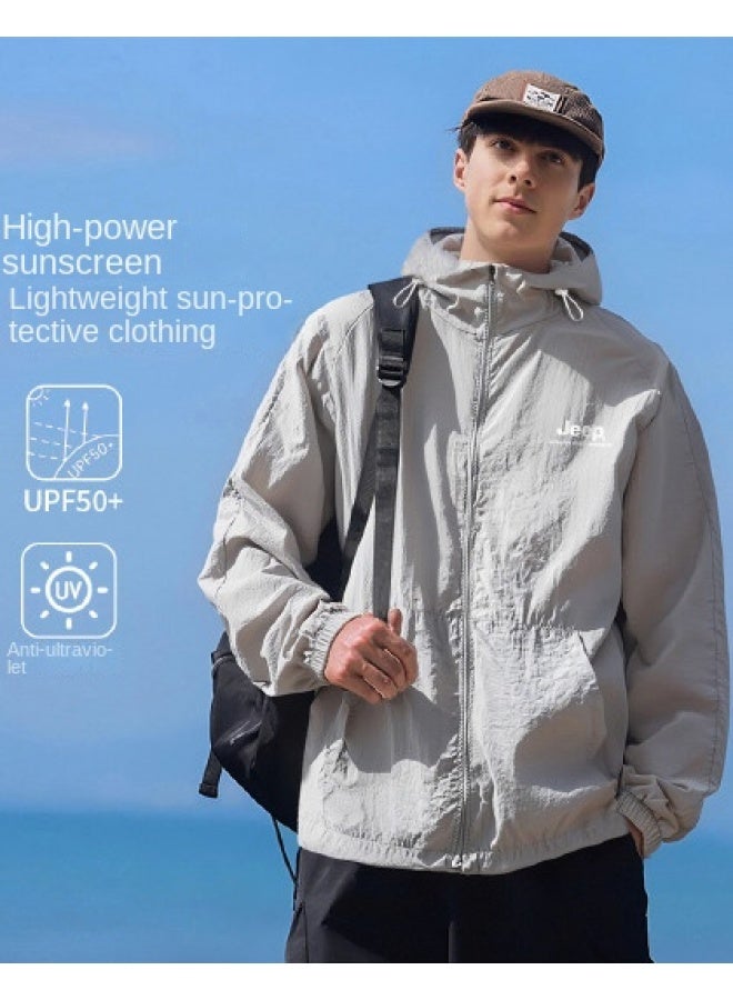 Jeep Ice Silk Sun Protection】men's Uv-resistant Outdoor Jacket - Cool, Breathable, Loose & Lightweight Sunscreen Outerwear - Image 1