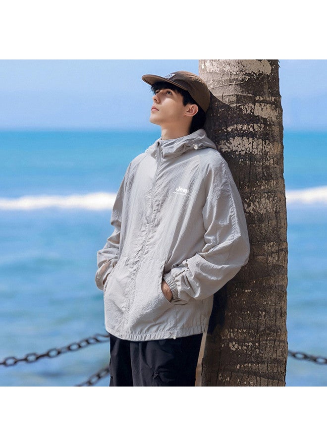 Jeep Ice Silk Sun Protection】men's Uv-resistant Outdoor Jacket - Cool, Breathable, Loose & Lightweight Sunscreen Outerwear - Image 3