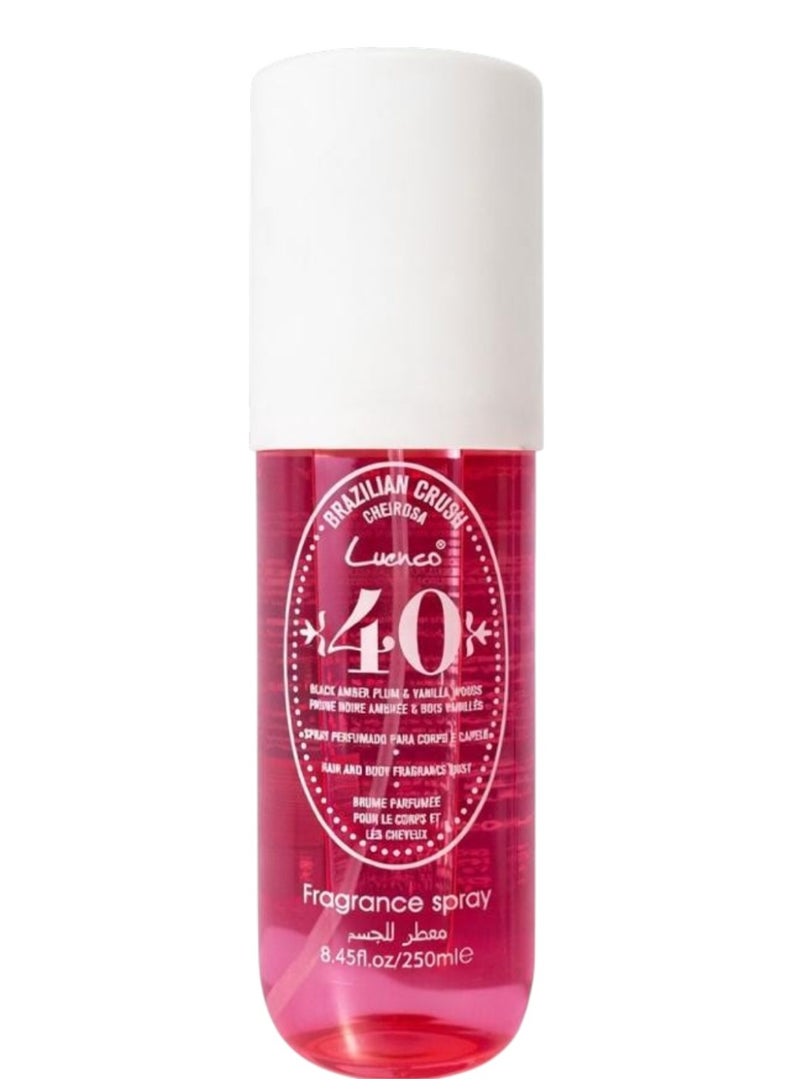 Brazilian 40 Crush Chirosa Body and Hair Mist with a distinctive, attractive, and long-lasting fragrance. 250ml Body Mist