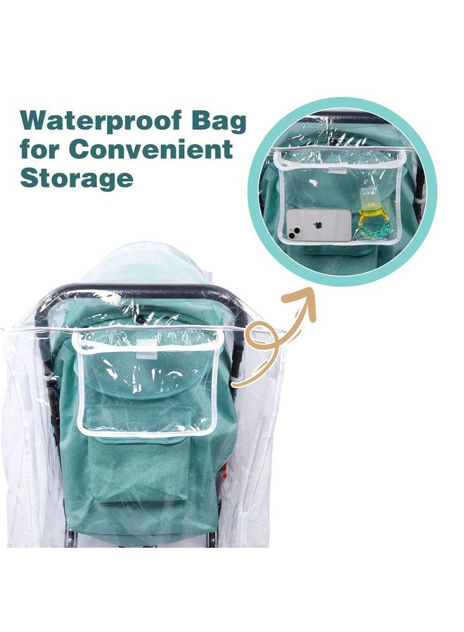 PAHTTO Double Stroller Rain Cover, Waterproof Weather Shield for Tandem Double Stroller, Twins Stroller Cover for Rain/Wind/Snow/Cold/Dust, Childseat Stroller Weather Shield, Baby Outdoor Accessories - Image 4