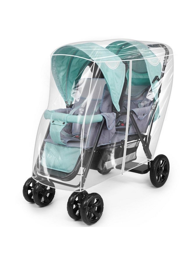 PAHTTO Double Stroller Rain Cover, Waterproof Weather Shield for Tandem Double Stroller, Twins Stroller Cover for Rain/Wind/Snow/Cold/Dust, Childseat Stroller Weather Shield, Baby Outdoor Accessories - Image 1