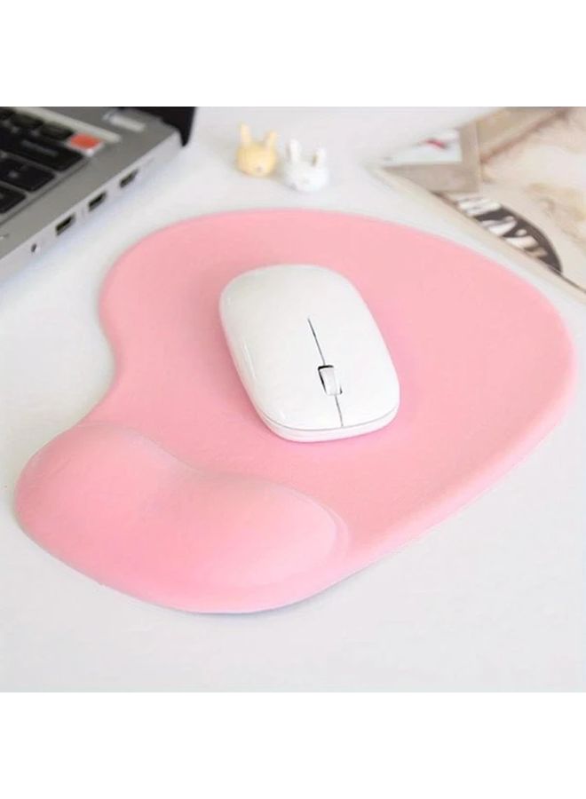 Hunpta Ergonomic Silicone Mouse Pad With Wrist Rest Support Soft Non Slip Surface Heart Pattern Design For Gaming Office Compatible Pc Laptop Mac Pink Variant Laptop Accessory Heartshaped Design Soft Touch Surface - Image 1
