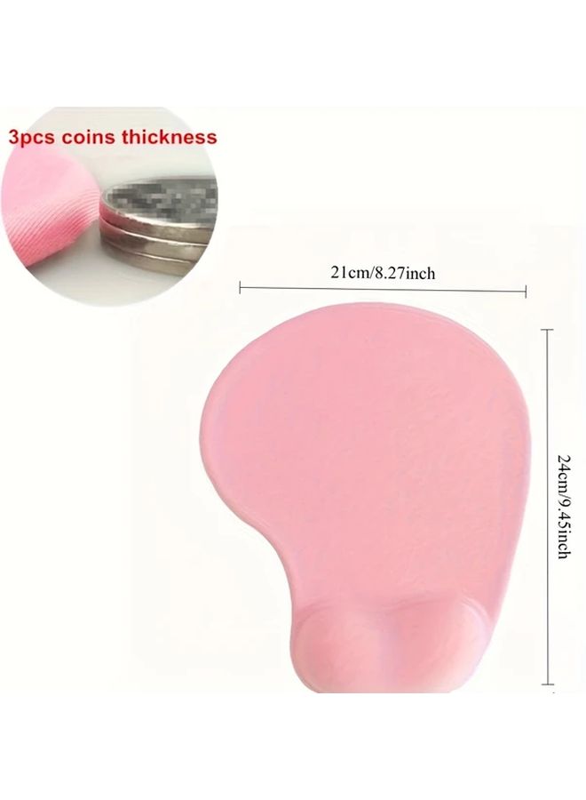 Hunpta Ergonomic Silicone Mouse Pad With Wrist Rest Support Soft Non Slip Surface Heart Pattern Design For Gaming Office Compatible Pc Laptop Mac Pink Variant Laptop Accessory Heartshaped Design Soft Touch Surface - Image 2