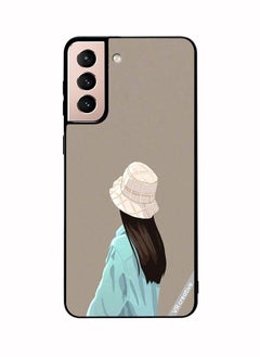 Protective Case Cover For Samsung Galaxy S21 5G Brown Hat Girl Design Multicolour