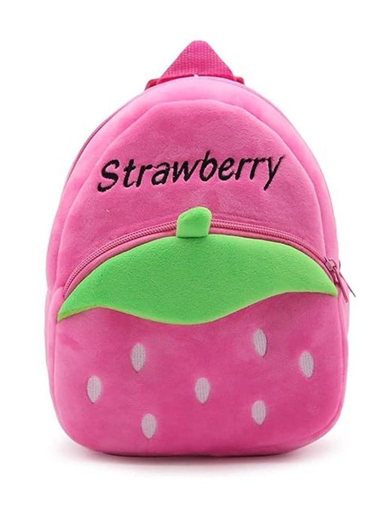 Mini Backpack Kids Cute School Shoulder Bag Toddler Plush Small Backpack Baby Schoolbag Preschool Bag Gift Strawberry  - Image 1