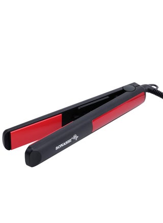 Hair Straightener with Max Temperature up to 200 Degrees | Ceramic Plates with PTC Heating | Adjustable Temperature Settings For Versatile Styling | ON/OFF switch with Power Indicator SHS-2068N Black/Red - view 3