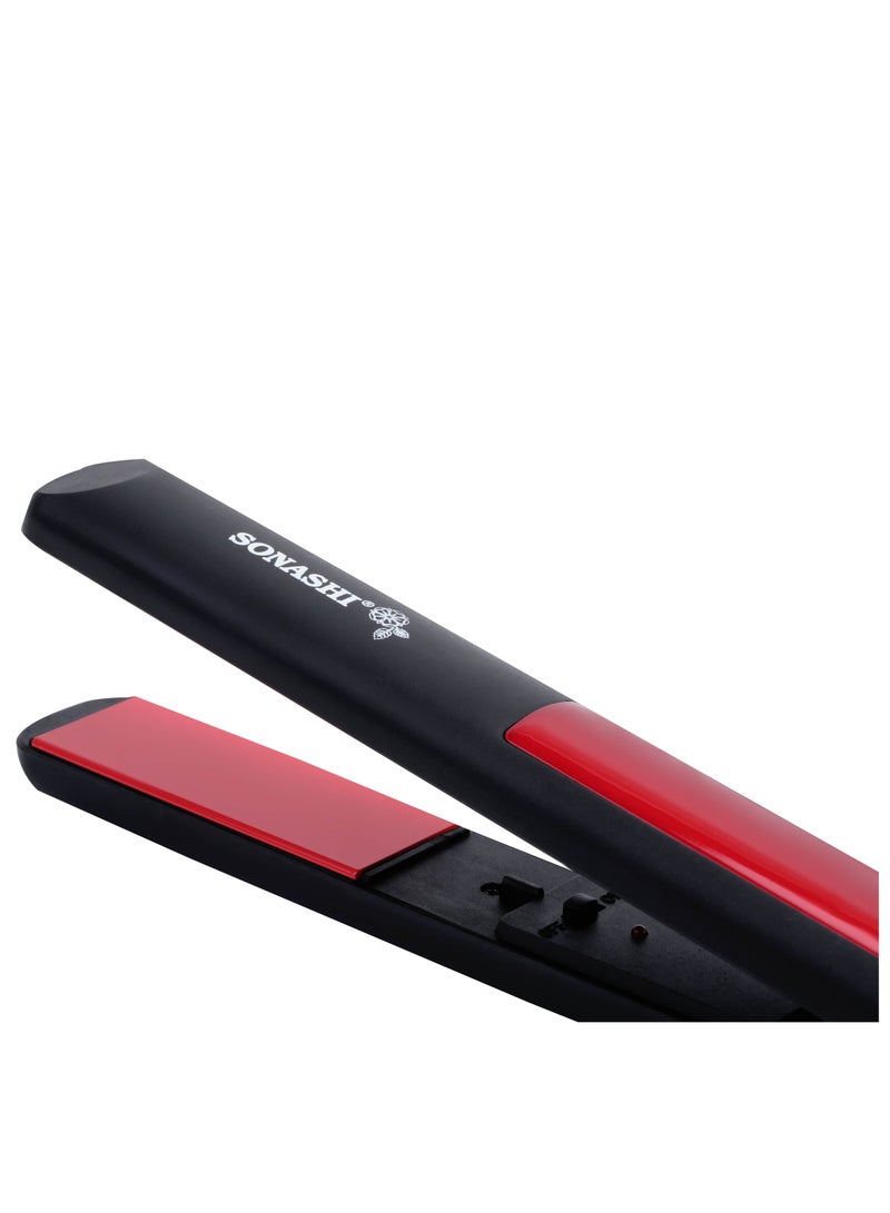 SONASHI Hair Straightener with Max Temperature up to 200 Degrees | Ceramic Plates with PTC Heating | Adjustable Temperature Settings For Versatile Styling | ON/OFF switch with Power Indicator SHS-2068N Black/Red - Image 4