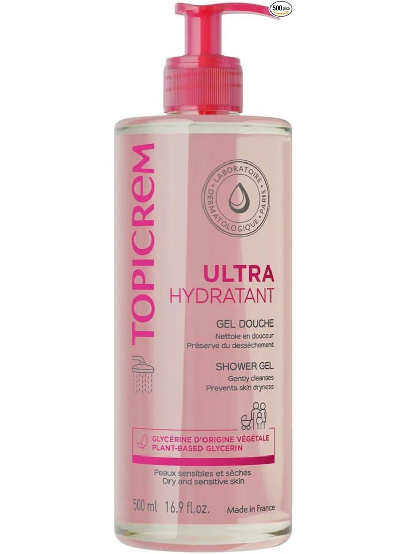 Topicrem 1000ml Ultra Moisturizing Shower Gel Gentle Daily Cleanser for Dry - Image 1