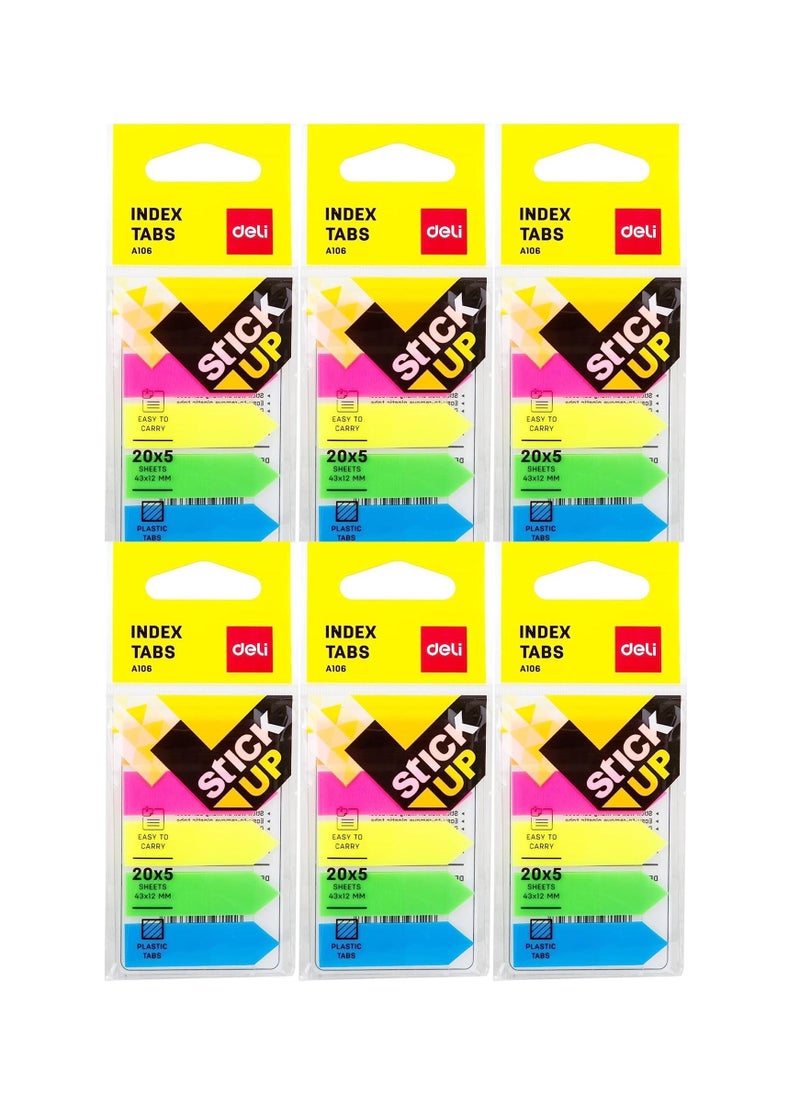 Deli - 6-Pack Index Tab With Pointed Tip Multicolour - Image 1