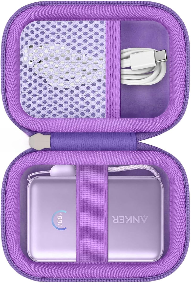 Khanka for Anker Nano Power Bank, 10,000 mAh 45W (‎A1638) Powerbank Hard Travel Case, Storage Box for Anker Nano 45W Max Compact Battery, Case Only (Purple) - Image 1