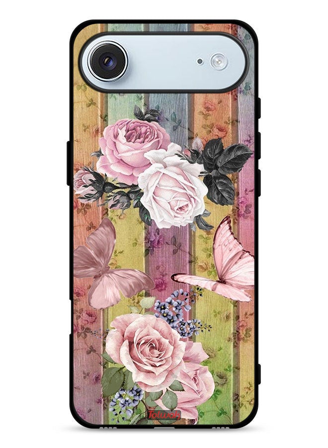 Tolwak Apple iPhone Air Protective Case Cover Peach Butterflies And Roses - Image 1