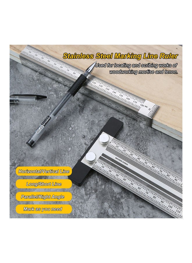 مسطرة على شكل حرف T من الستانلس ستيل فضي - Image 3