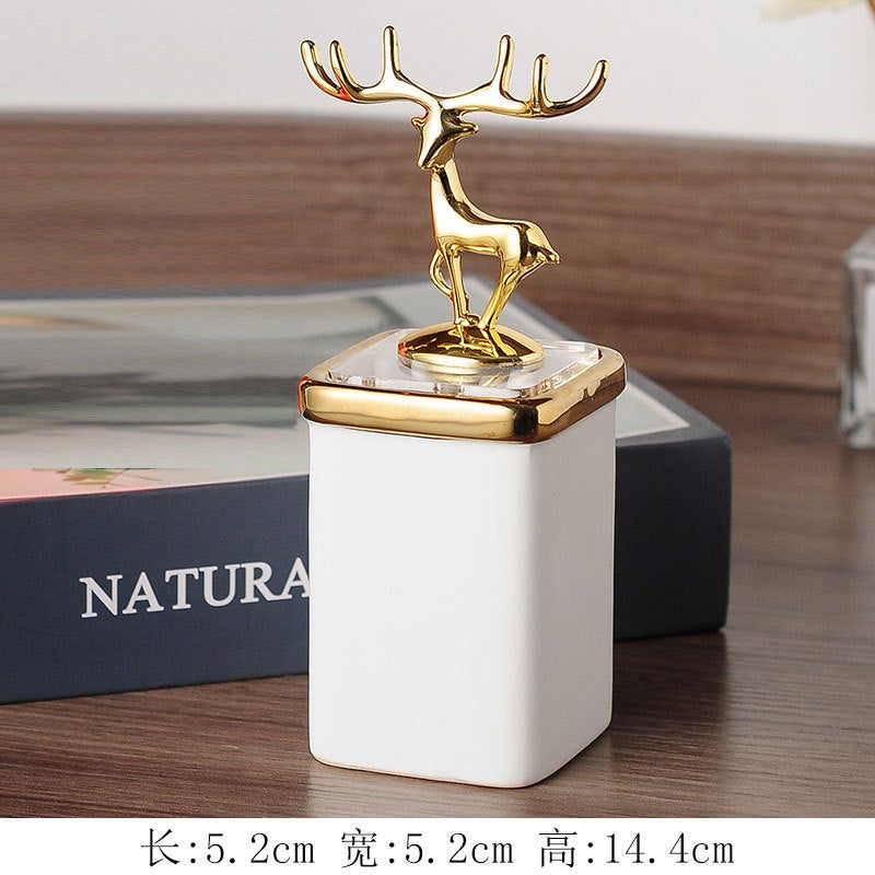 New Chinese Ashtray Anti-Fly Ash Ceramic Creative Room Desktop Birthday Gift Living Room Office Factory - Image 1