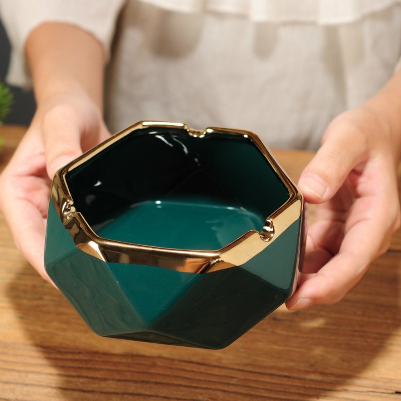 New Chinese Ashtray Anti-Fly Ash Ceramic Creative Room Desktop Birthday Gift Living Room Office Factory - Image 5