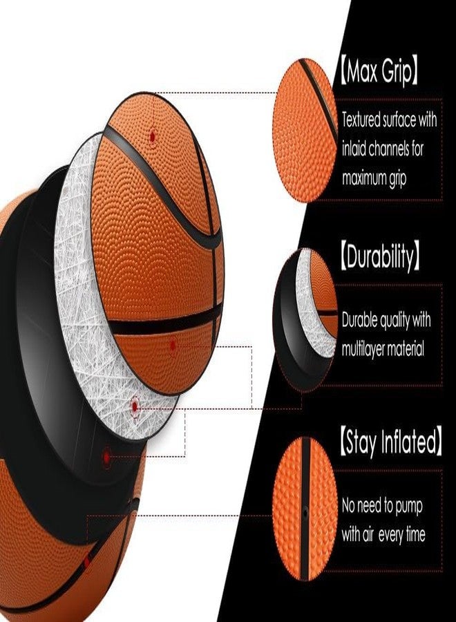 DHAVAL Durable Rubber Basketball for Kids - Indoor & Outdoor Training Ball with Easy Grip, High Bounce, and Multi-Surface Compatibility for Skill Development & Recreational Play (Size 3) - Image 2