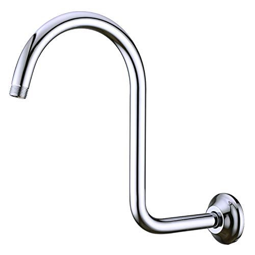 BESTILL 13 Inch S Shape Shower Head High Rise Extension Shower Arm and Flange, Chrome - Image 1