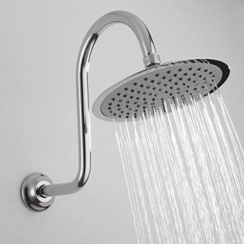 BESTILL 13 Inch S Shape Shower Head High Rise Extension Shower Arm and Flange, Chrome - Image 3