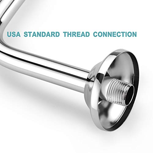BESTILL 13 Inch S Shape Shower Head High Rise Extension Shower Arm and Flange, Chrome - Image 5
